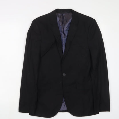 Mens UK Size 36 Topman Regular Black Suit Jacket