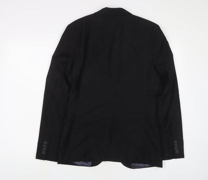 Mens UK Size 36 Topman Regular Black Suit Jacket