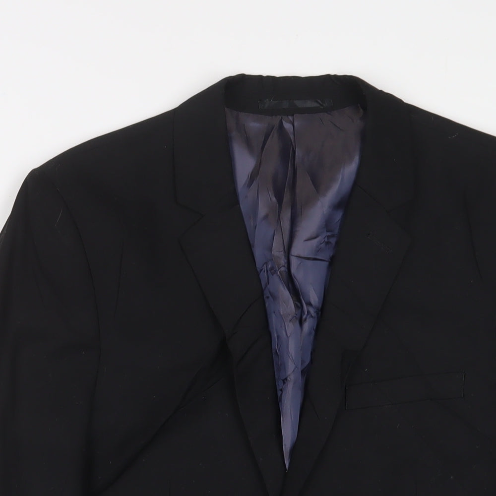 Mens UK Size 36 Topman Regular Black Suit Jacket