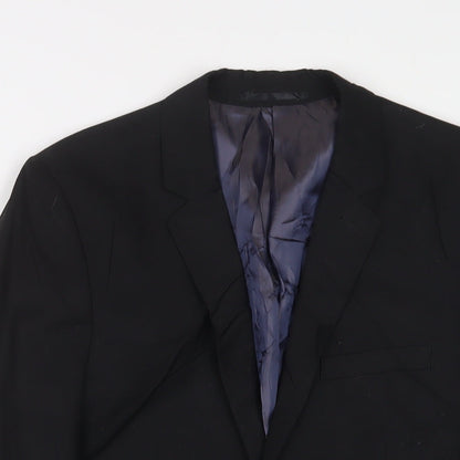 Mens UK Size 36 Topman Regular Black Suit Jacket