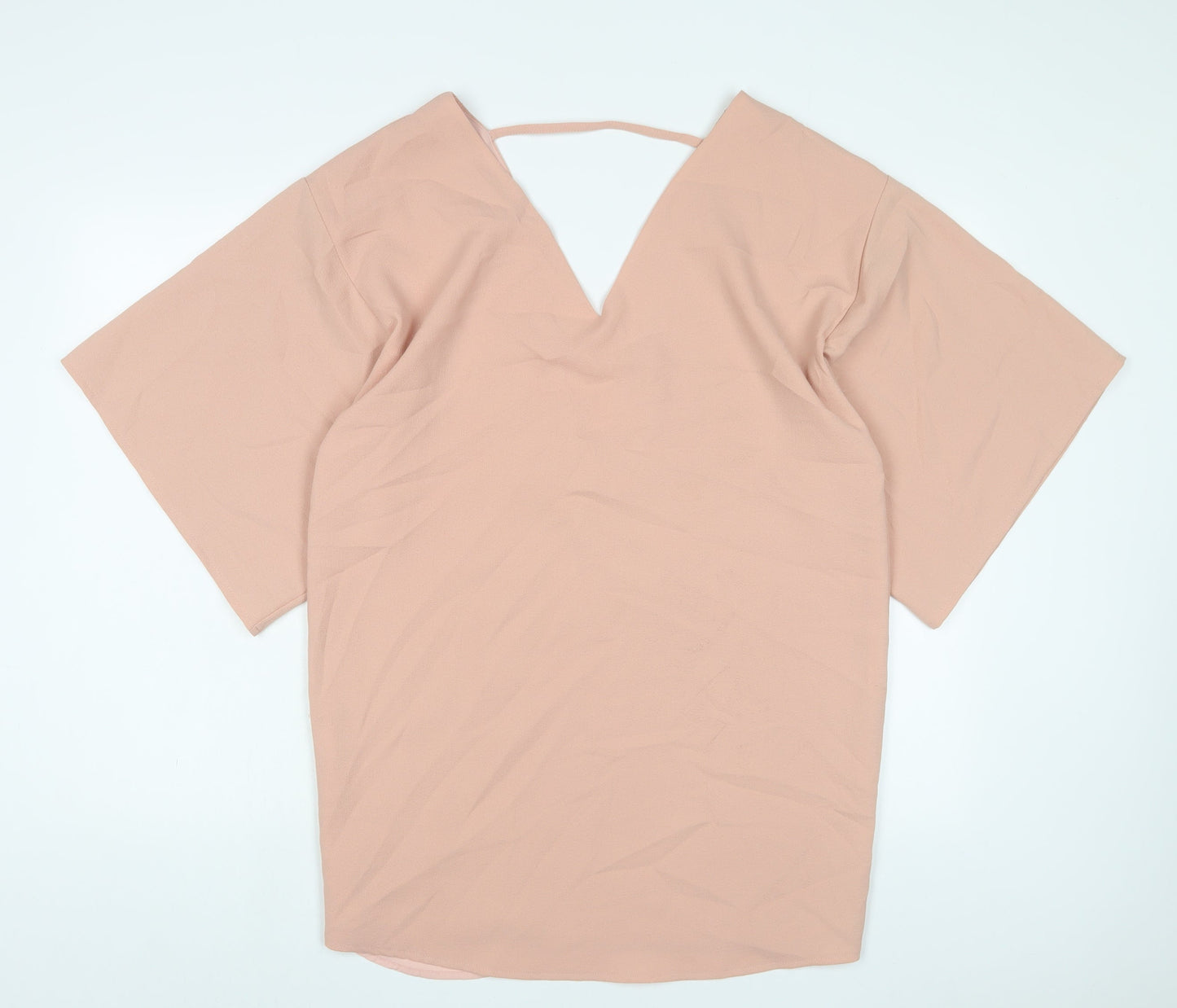 ASOS Womens Pink Polyester A-Line Size 10 V-Neck Pullover