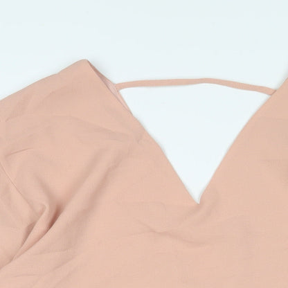 ASOS Womens Pink Polyester A-Line Size 10 V-Neck Pullover