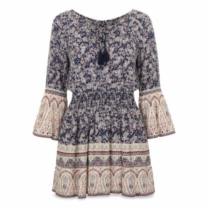 Springfield Womens Multicoloured Fair Isle Viscose A-Line Size 10 V-Neck Pullover - Keyhole neck