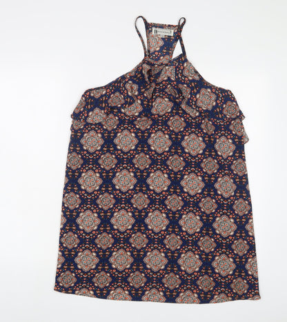 Hearts & Bows Womens Multicoloured Fair Isle Polyester A-Line Size 10 V-Neck Pullover - Cold Shoudler
