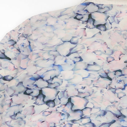 Womens UK Size 14 Limited Collection Purple Basic Button-Up