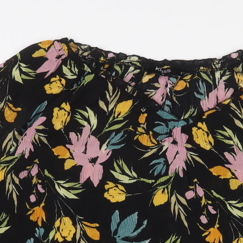 Womens UK Size 18 Klass Black Basic Blouse