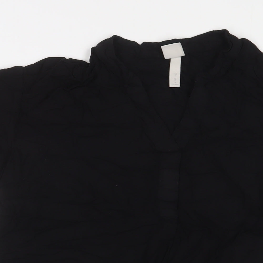 Womens UK Size M H&M Black Basic T-Shirt