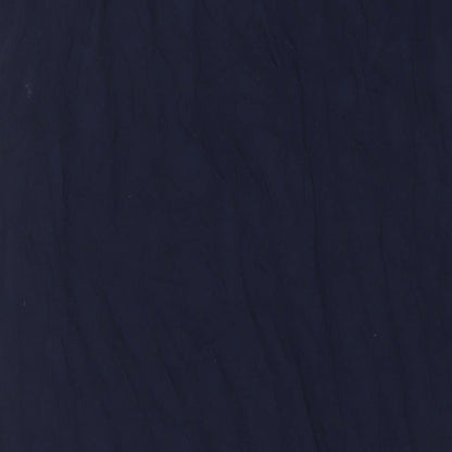 Marks and Spencer Womens Blue Cotton A-Line Size 18 V-Neck Pullover - Embroidered