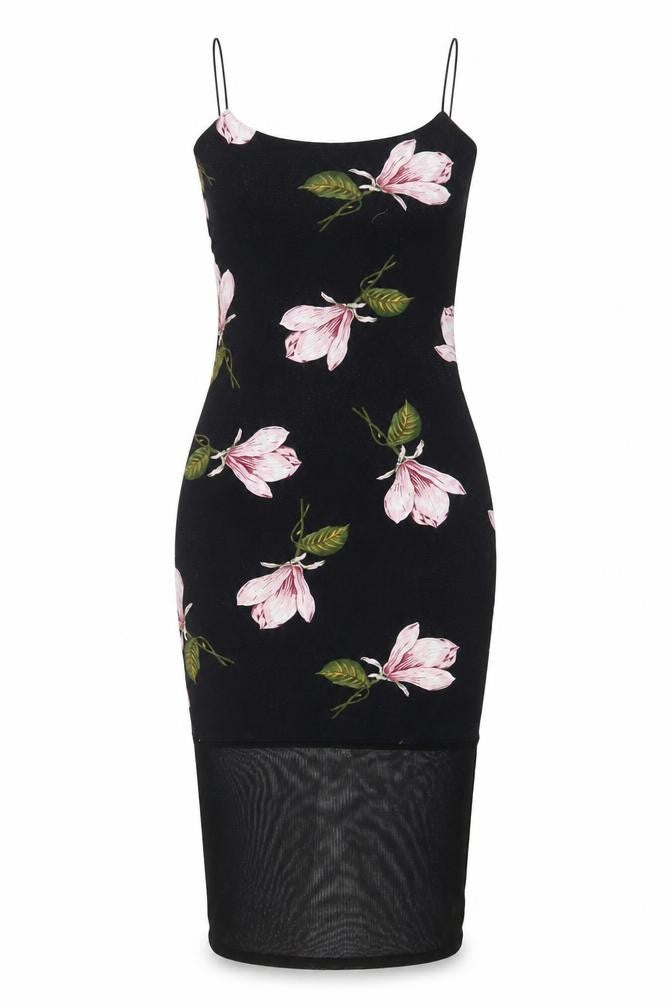 ASOS Womens Grey Floral Viscose Bodycon Size 10 Scoop Neck Pullover