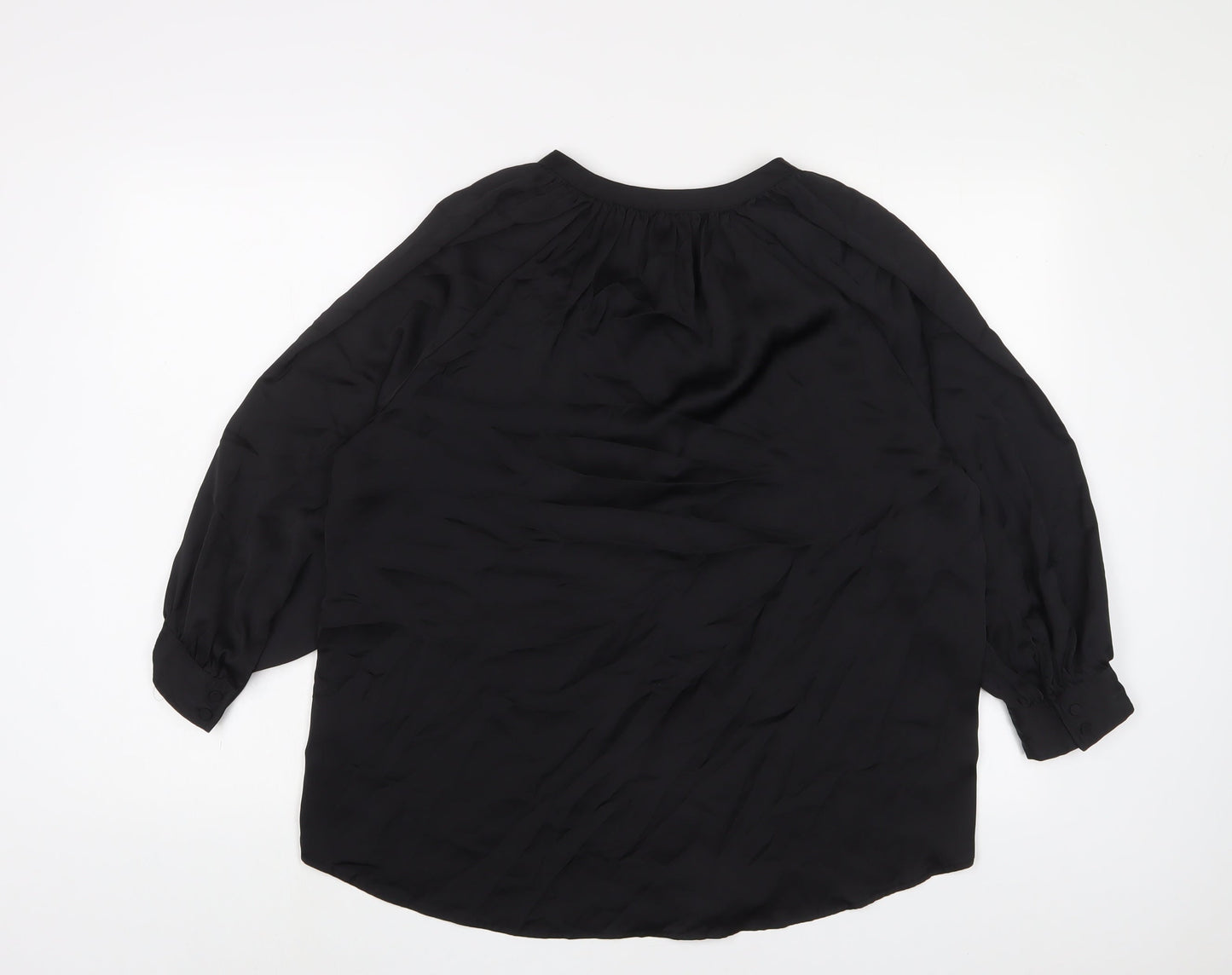Womens UK Size 14 H&M Black Basic Blouse