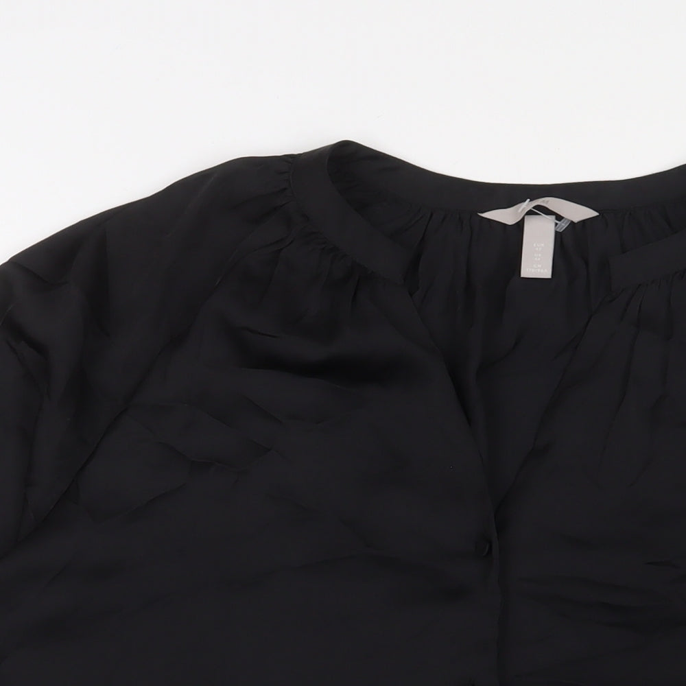 Womens UK Size 14 H&M Black Basic Blouse