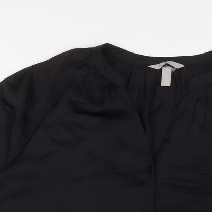 Womens UK Size 14 H&M Black Basic Blouse