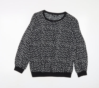 Womens UK Size 10 Debenhams Black Basic Blouse