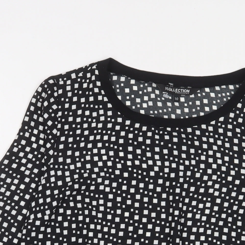 Womens UK Size 10 Debenhams Black Basic Blouse