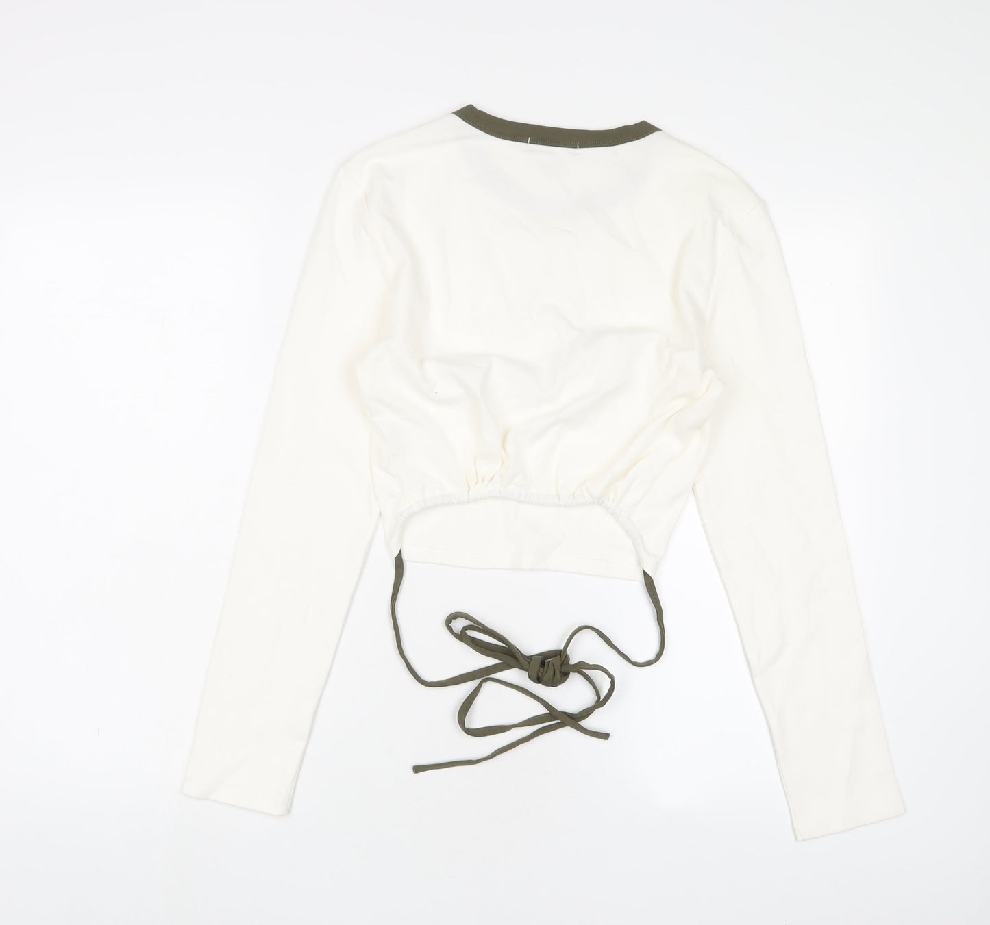 Womens UK Size 14 Urban Revivo White Cropped T-Shirt