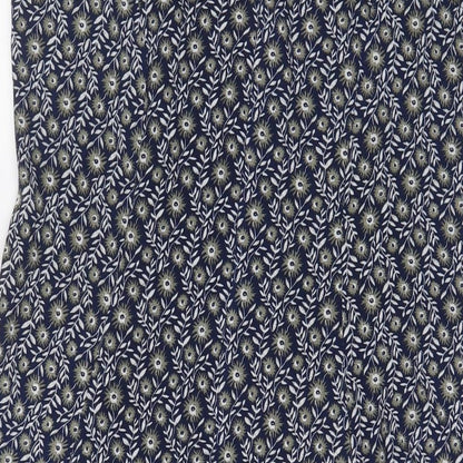 BLUE VANILLA Womens Blue Fair Isle Polyester A-Line Size 14 Boat Neck Zip