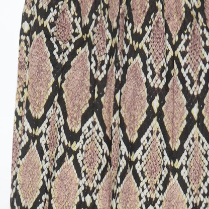 Dorothy Perkins Womens Brown Animal Print Polyester A-Line Size M Off the Shoulder Pullover