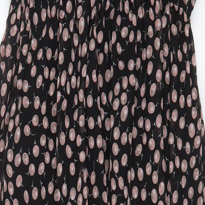 Pussycat London Womens Black Geometric Polyester A-Line Size XL Boat Neck Pullover