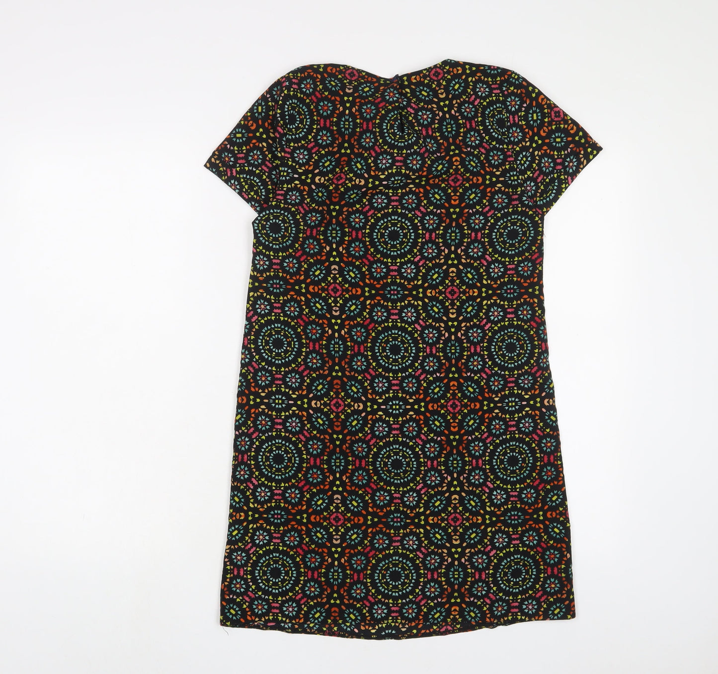 New Look Girls Multicoloured Geometric Polyester A-Line Size 10-11 Years Boat Neck Button