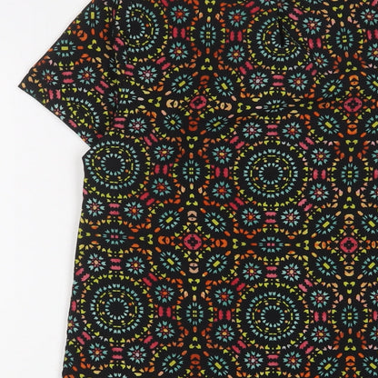 New Look Girls Multicoloured Geometric Polyester A-Line Size 10-11 Years Boat Neck Button