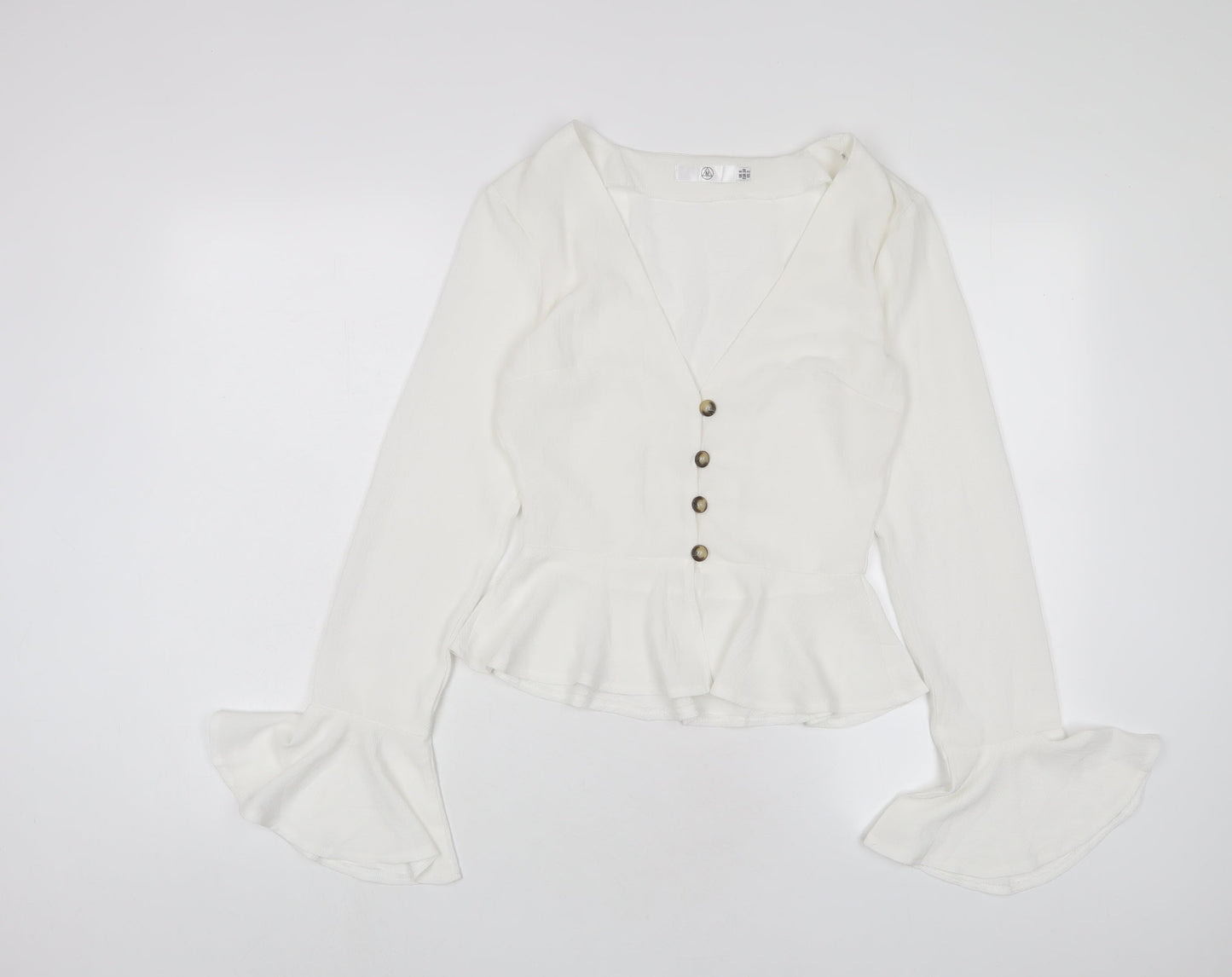 Womens UK Size 6 Missguided White Basic Blouse
