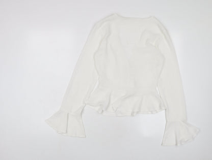 Womens UK Size 6 Missguided White Basic Blouse