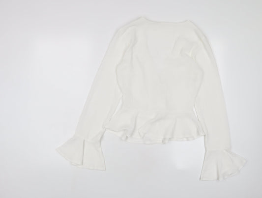 Womens UK Size 6 Missguided White Basic Blouse