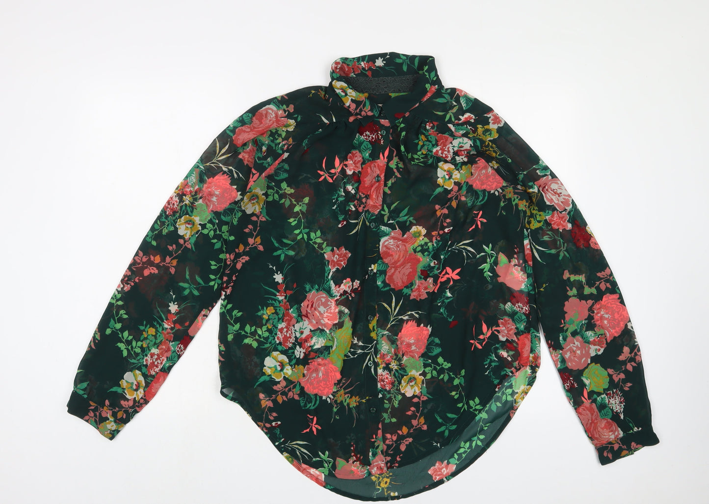 Womens UK Size 18 Only Green Basic Button-Up