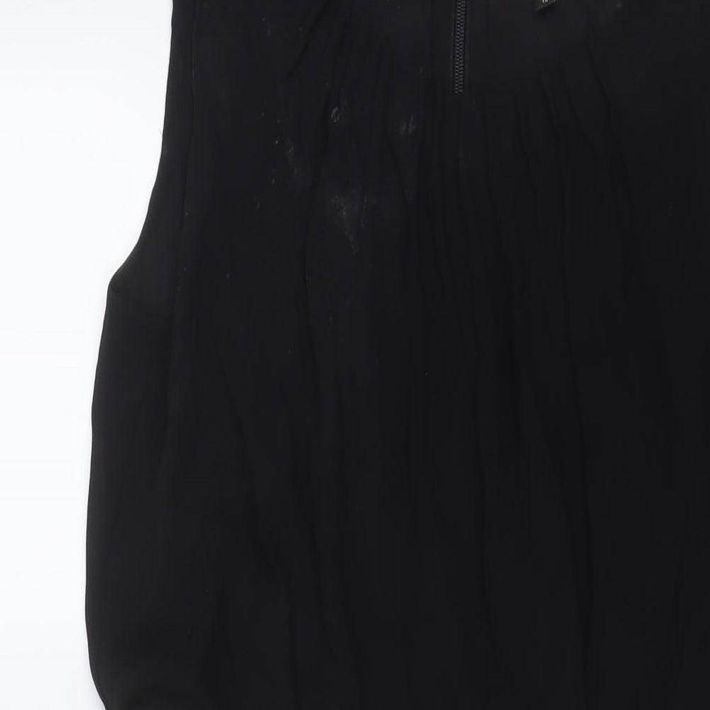 NEXT Womens Beige Polyester Sheath Size 14 Boat Neck Zip