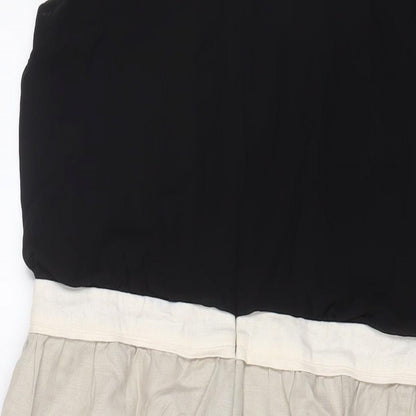 NEXT Womens Beige Polyester Sheath Size 14 Boat Neck Zip