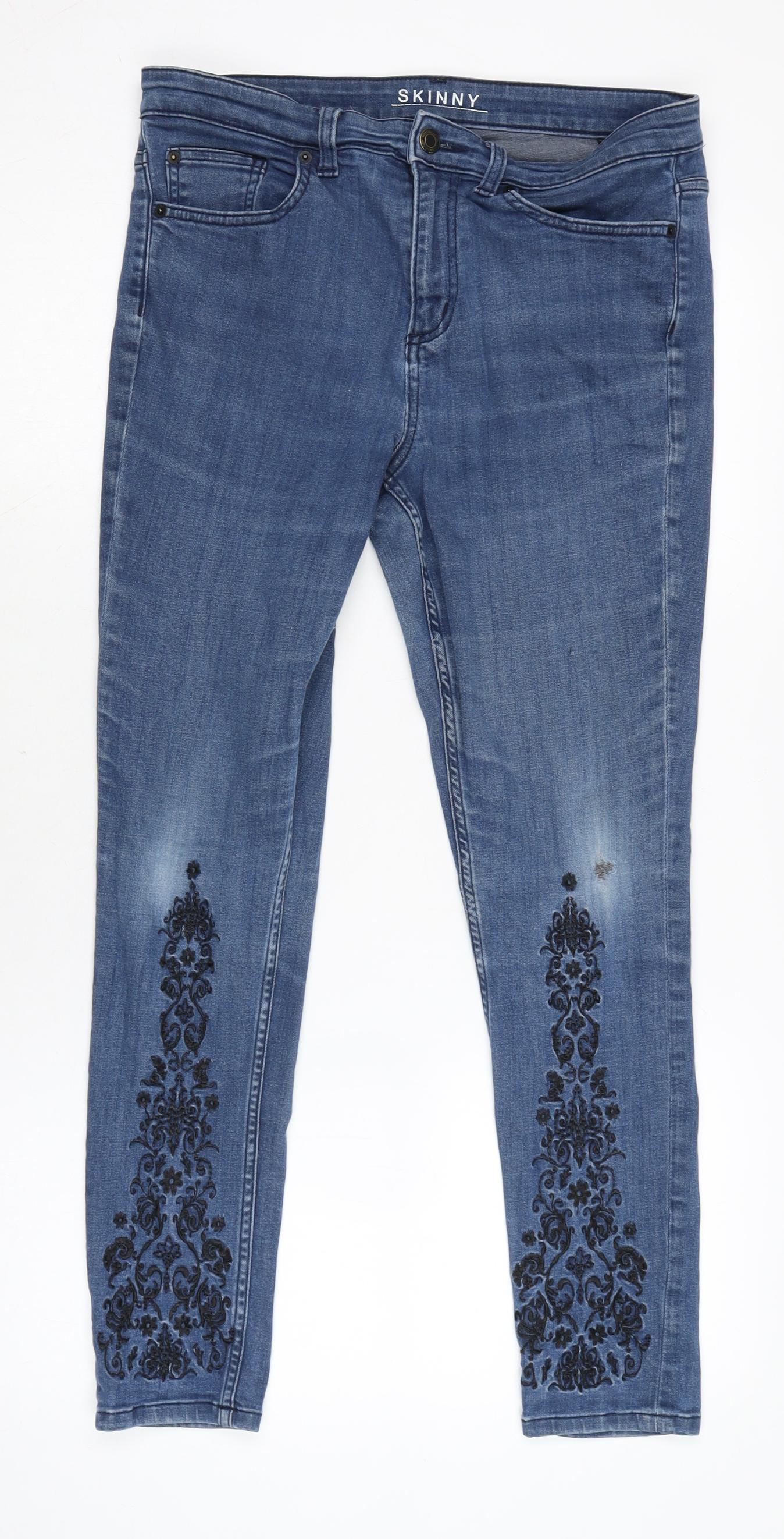 Womens UK Size 12 Marks and Spencer Regular Fit Skinny Blue Jeans