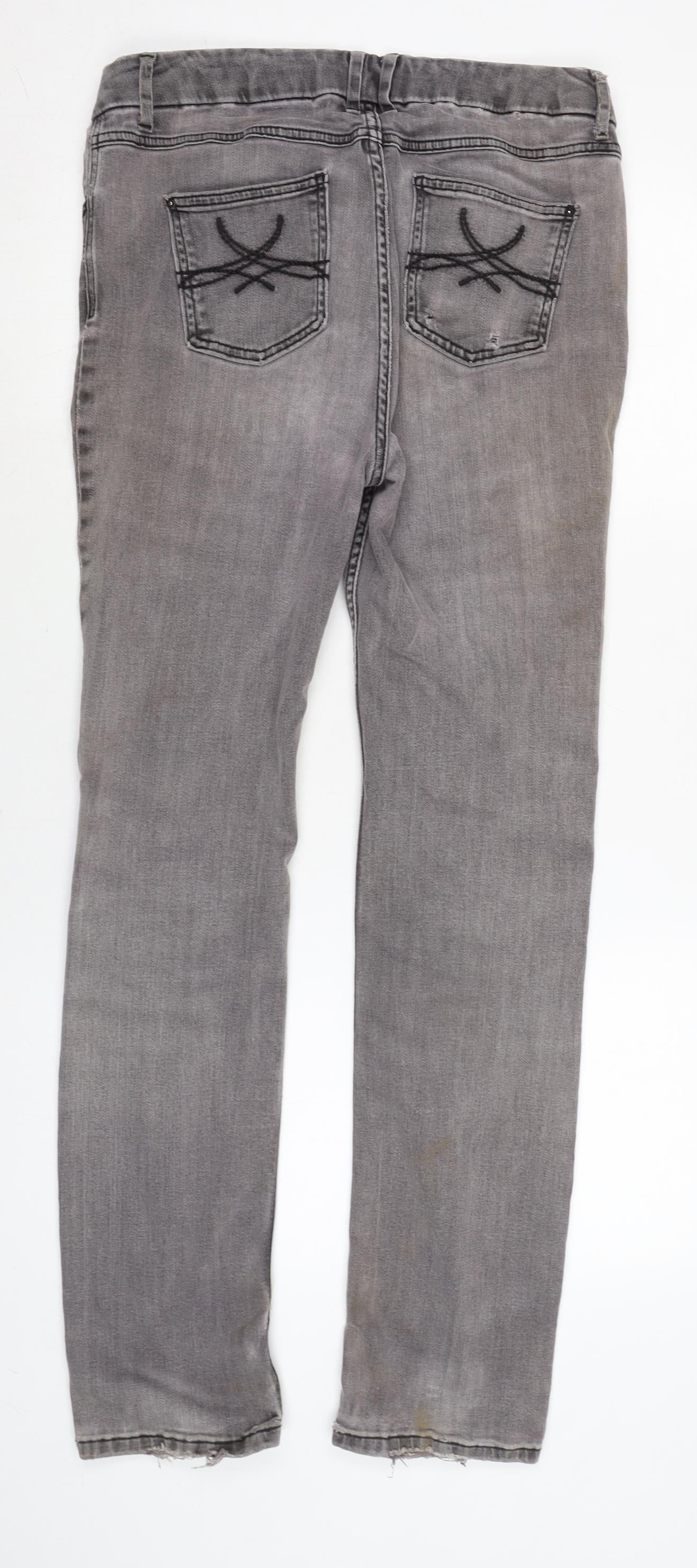 Womens UK Size 14 Marks and Spencer Regular Fit Straight Grey Jeans