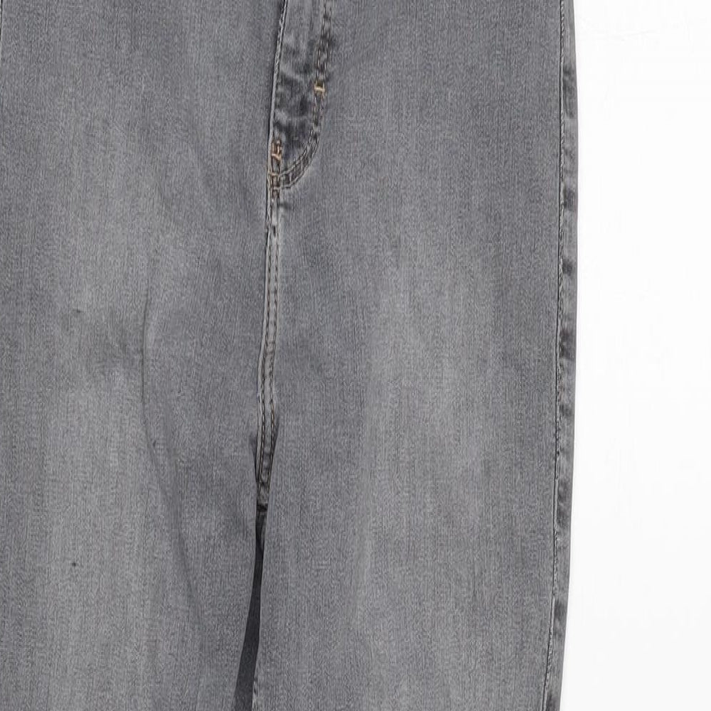 Topshop Womens Grey Cotton Blend Skinny Jeans Size 24 in L25 in Regular Zip