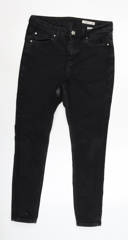 Womens UK Size 12 Marks and Spencer Regular Fit Tapered Black Jeans