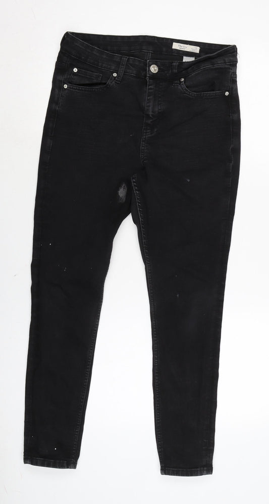 Womens UK Size 12 Marks and Spencer Regular Fit Tapered Black Jeans
