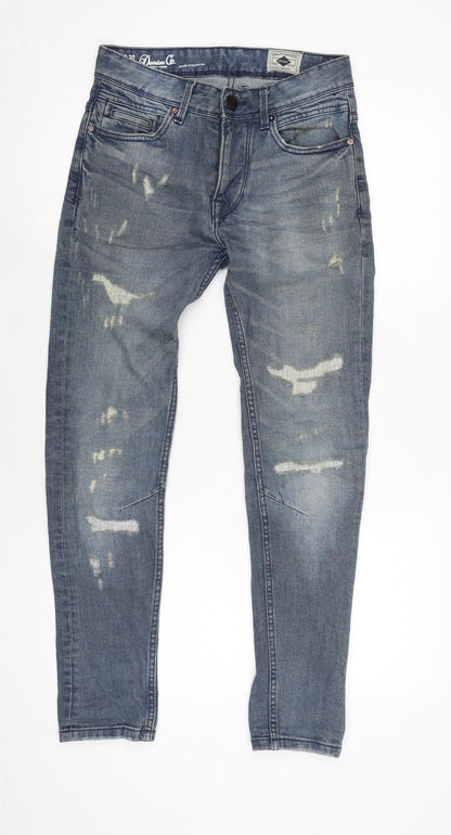 Denim & Co. Mens Blue Cotton Blend Tapered Jeans Size 28 in L28 in Regular Zip