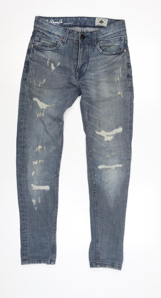 Denim & Co. Mens Blue Cotton Blend Tapered Jeans Size 28 in L28 in Regular Zip