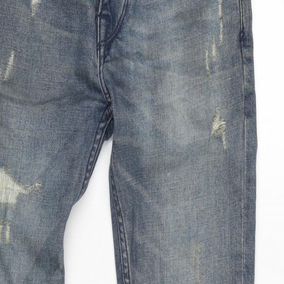 Denim & Co. Mens Blue Cotton Blend Tapered Jeans Size 28 in L28 in Regular Zip