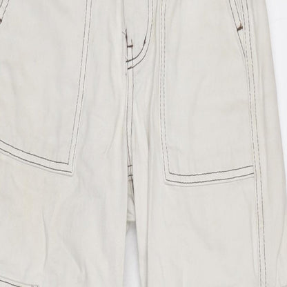Urban Outfitters Womens Ivory Cotton Blend Straight Jeans Size 24 in L32 in Regular Zip
