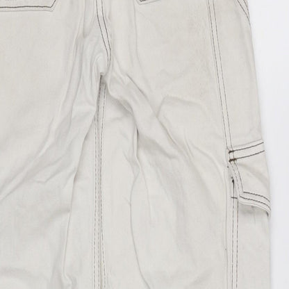 Urban Outfitters Womens Ivory Cotton Blend Straight Jeans Size 24 in L32 in Regular Zip