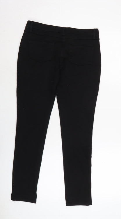 Monsoon Womens Black Polyester Trousers Size 28 in L26 in Regular Zip