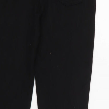 Monsoon Womens Black Polyester Trousers Size 28 in L26 in Regular Zip