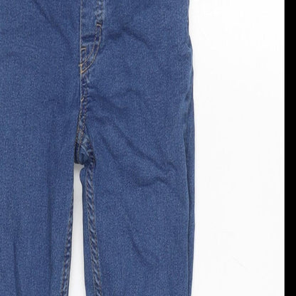 H&M Girls Blue Cotton Blend Straight Jeans Size 8 Years L21 in Regular Zip