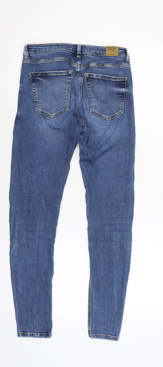 Zara Womens Blue Cotton Blend Skinny Jeans Size 24 in L26.5 in Regular Zip