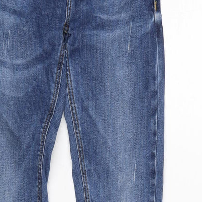 Zara Womens Blue Cotton Blend Skinny Jeans Size 24 in L26.5 in Regular Zip
