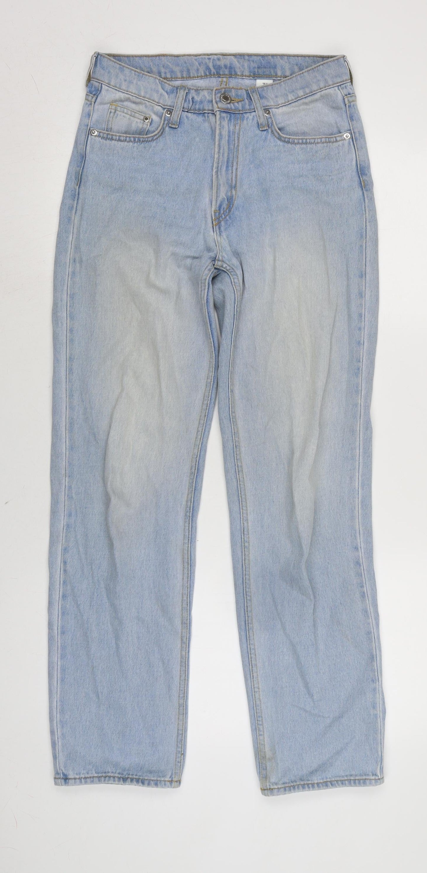 Womens UK Size 4 H&M Regular Fit Straight Blue Jeans