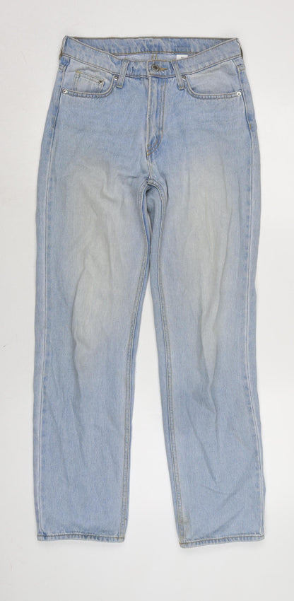Womens UK Size 4 H&M Regular Fit Straight Blue Jeans