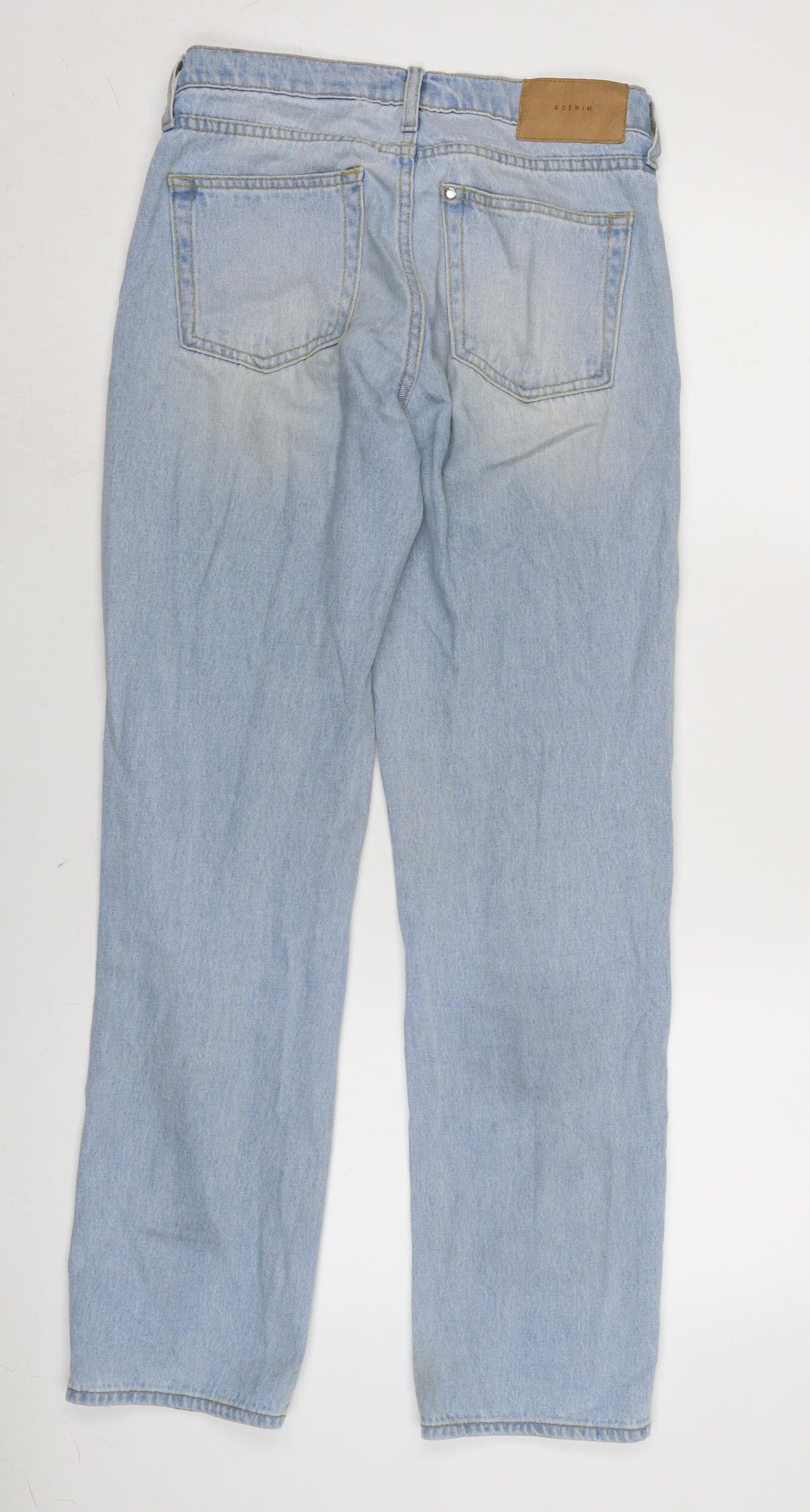 Womens UK Size 4 H&M Regular Fit Straight Blue Jeans