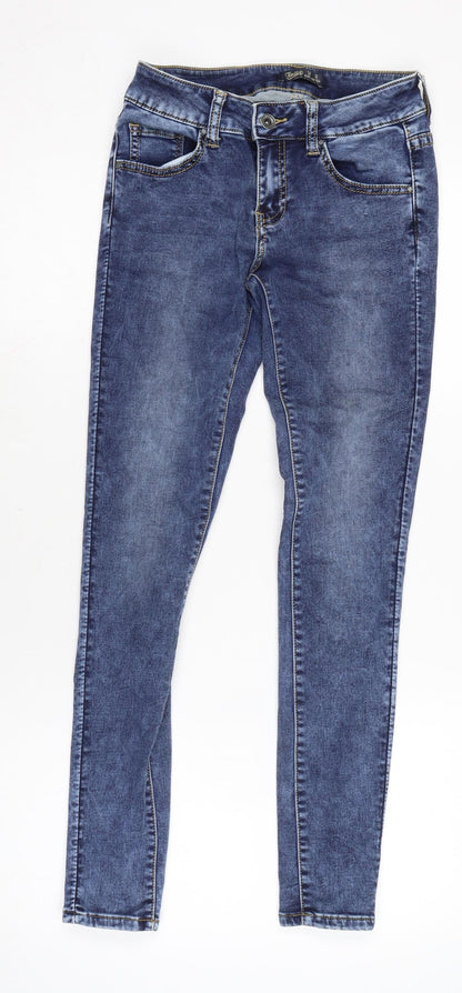 Womens UK Size 8 Toxik3 Regular Fit Skinny Blue Jeans