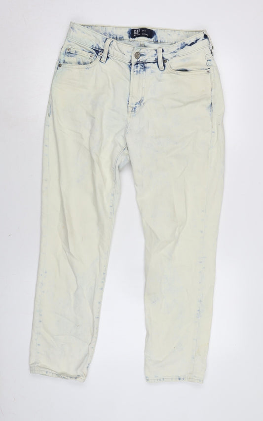 Gap Mens Blue Cotton Blend Straight Jeans Size 30 in L25 in Regular Zip